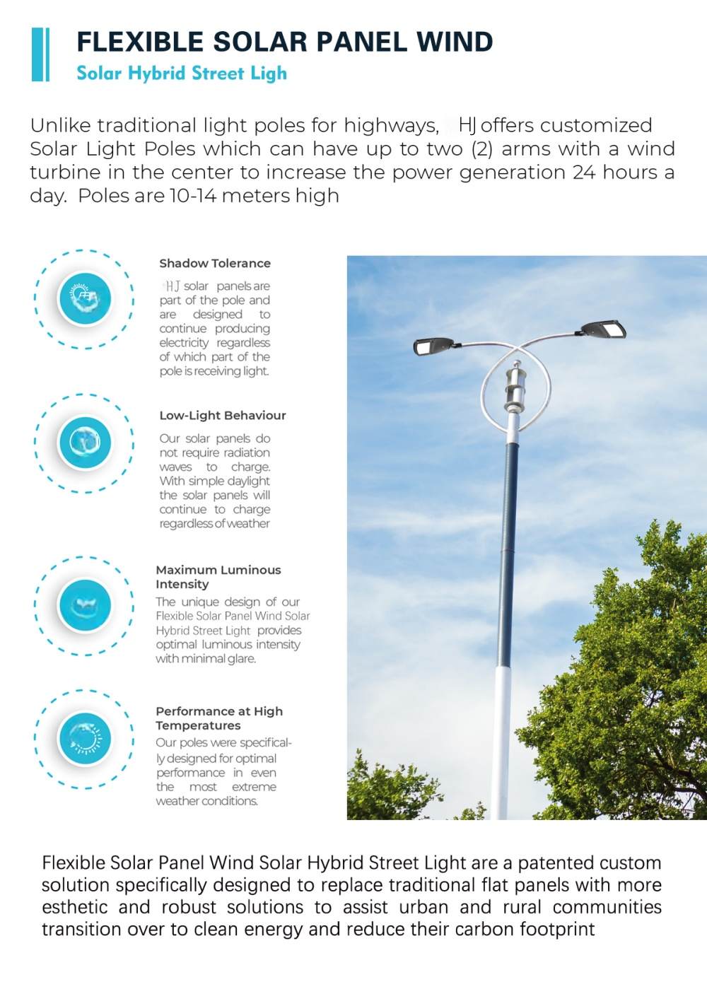 Thin-film solar street light (double arm) HTR-005