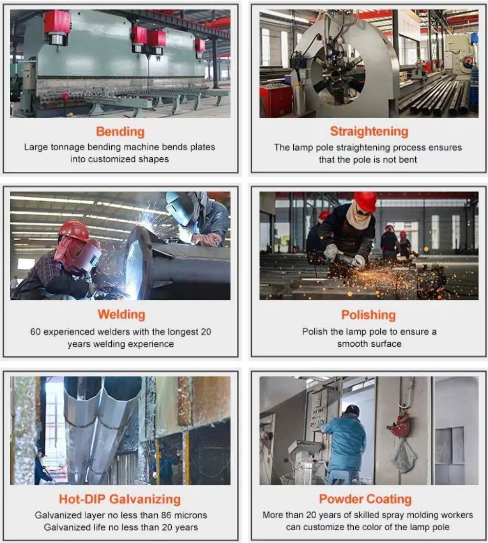 Octagonal street light pole