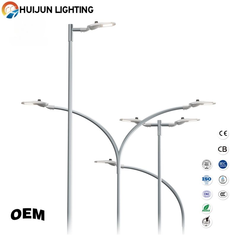 Outdoor LED street light pole