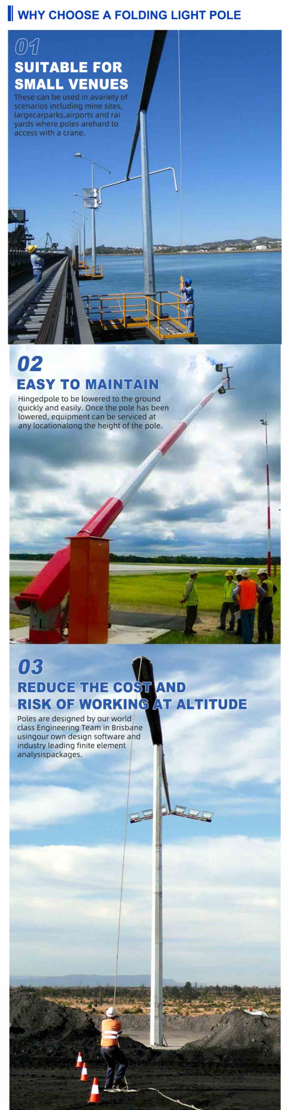 Foldable and tiltable street light pole