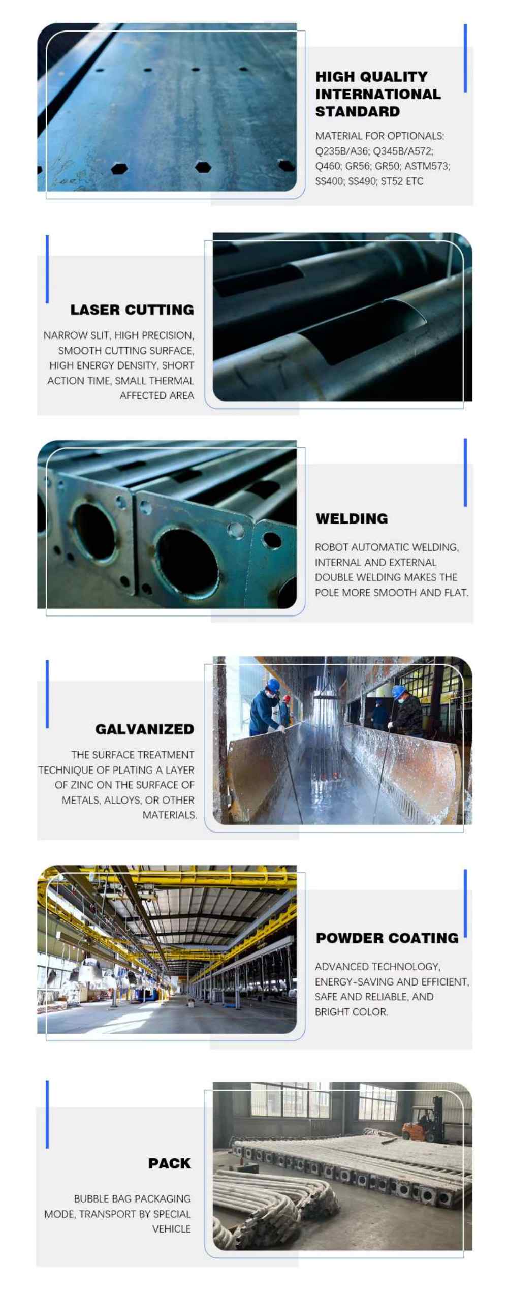 Hot-dip galvanized light poles