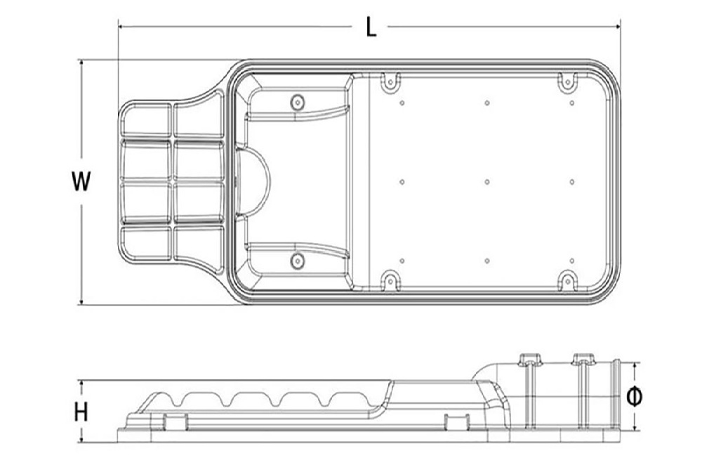 Integrated die-cast aluminum street light HJLED-008